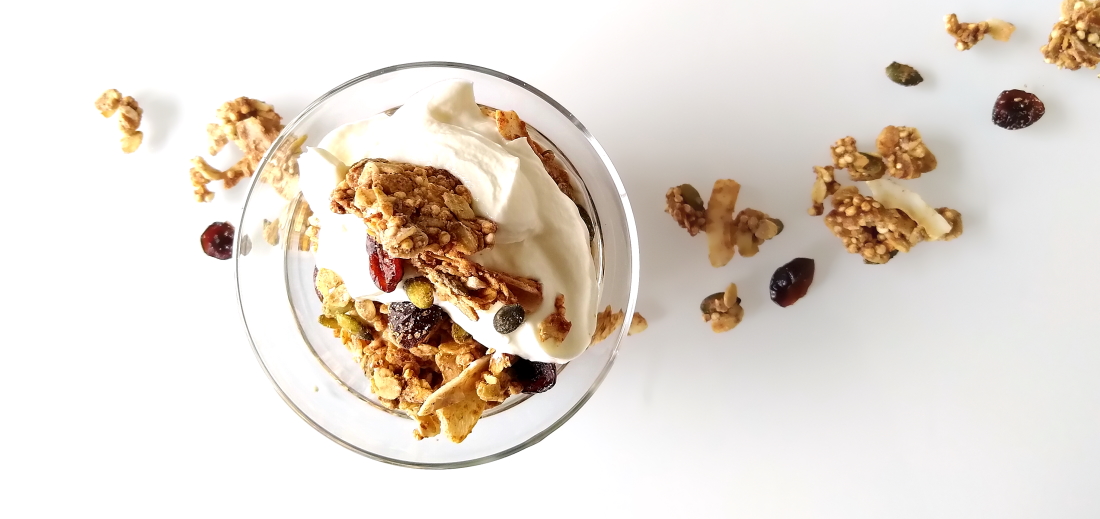 Kokosgranola met cranberry’s - birdview