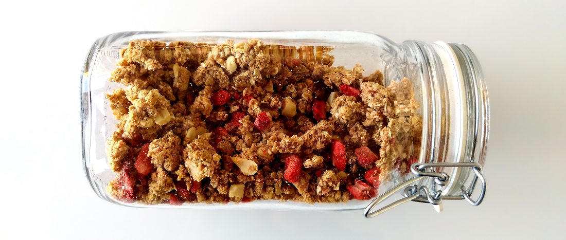 PB&J granola in pot